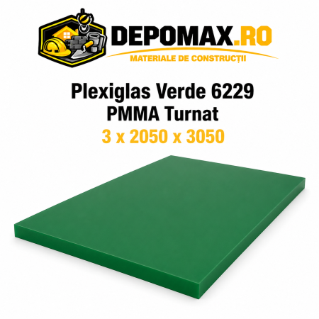 Plexiglas Verde 6229 PMMA turnat 3 x 2050 x 3050 mm